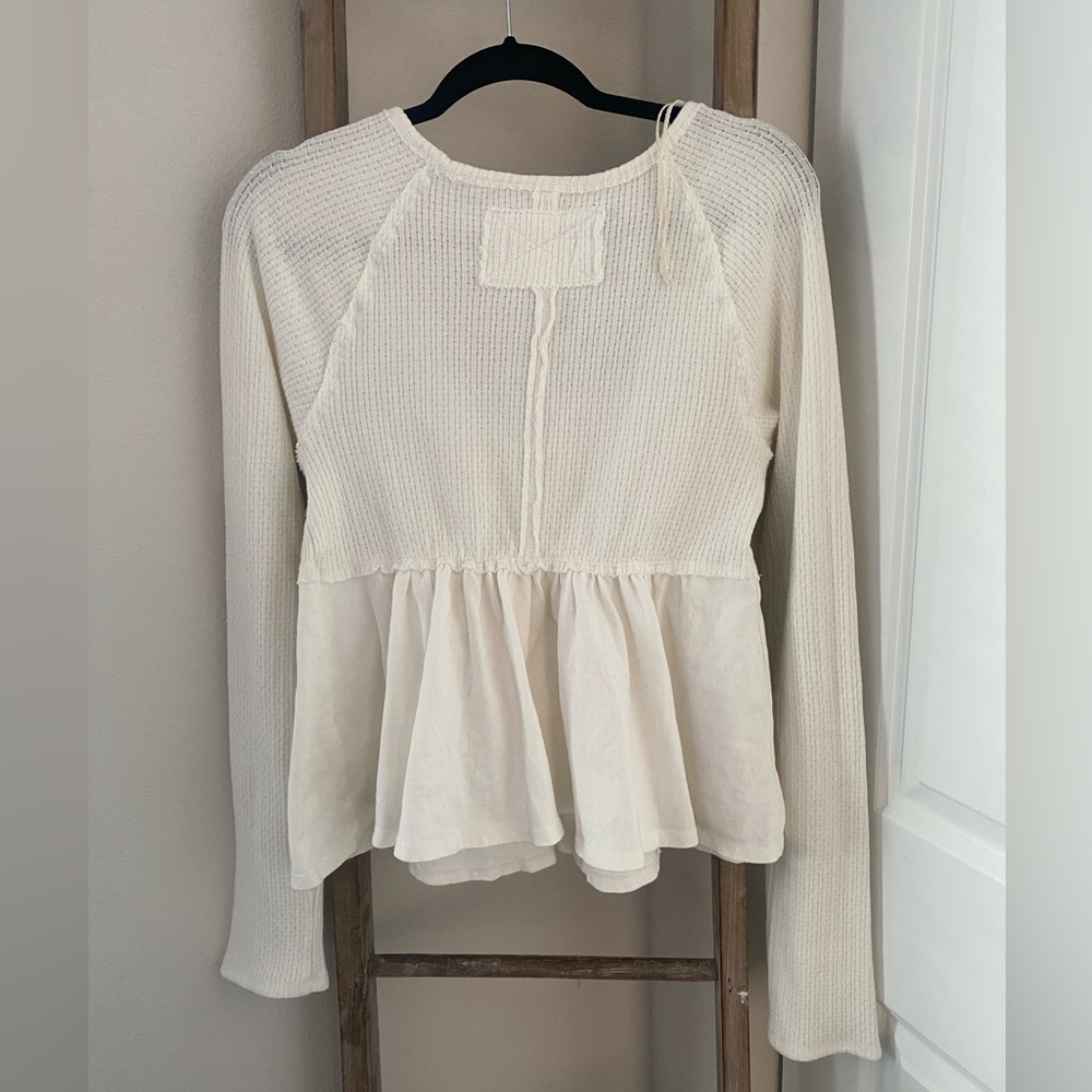 NWT - Free People - Found Your Babydoll Thermal Top - Size XL - Picture 5 of 5